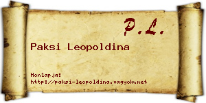 Paksi Leopoldina névjegykártya